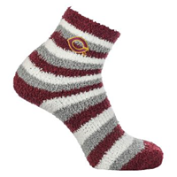 Sock48 Fuzzy Sock With Stripe And Ankle Mascot Applique
