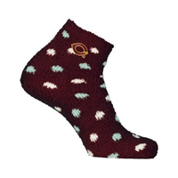 Sock50 Fuzzy Sock With Polka Dots And Ankle Mascot Applique