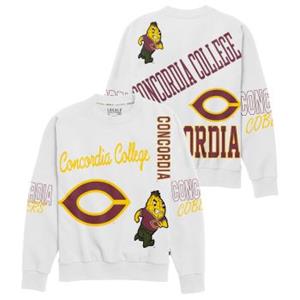 Ss255 Ladies Allover Imprint Collage Crewneck Sweatshirt