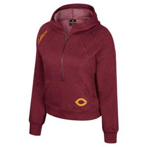 Uf457 Fleece High Neck Hooded Sweatshirt With Zip Collar