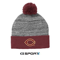 Ww127 Marled Pom Hat With Emboidered C Logo