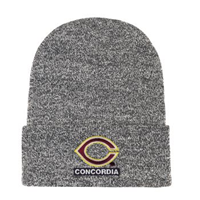 Ww131 Marled Yarn Cuff Hat With Embroidery
