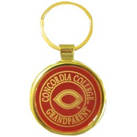 Key-54 Polished Gold And Enamel Round Key Tag